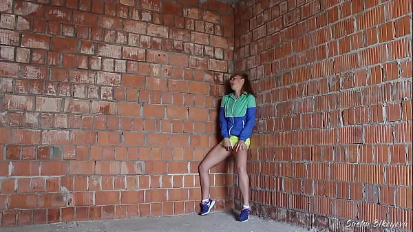 Russian Girl Sasha Bikeyeva - Fit girl caught by a Construction worker when she masturbated at a construction site after a run - ENGLISH SUBTITLES