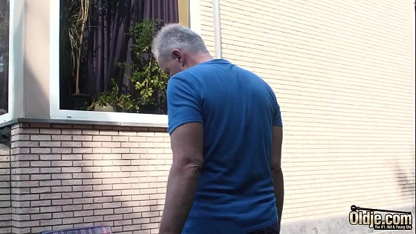 Teen nympho fucked hardcore in old and young porn video by grandpa with big dick