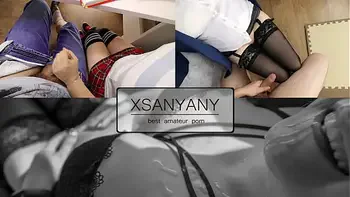 ¾  HANDJOB UNDER THE TABLE TO A CLASSMATE   IN A CHEMISTRY LESSON!  - XSANYANY
