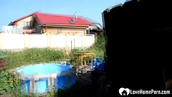 Sexy outdoor action with a busty hot MILF