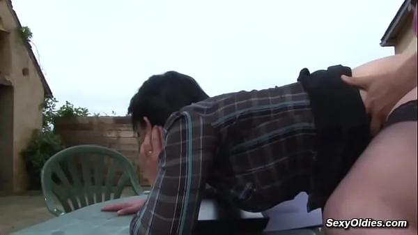 Sexy French housewife Lucie Luke anal fucked outdoor in the garden