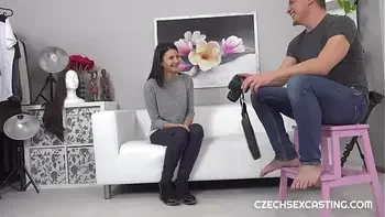 Amazing brunette getting pounded on the casting couch