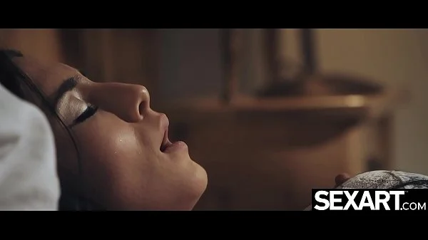 Two beautiful girls with perfect bodies have intense lesbian sex