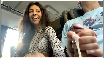 Katty West - Public Cock Jerking Off On A Bus Full Of People - Made Him Cum Hard By Hand! - Cock Flashing