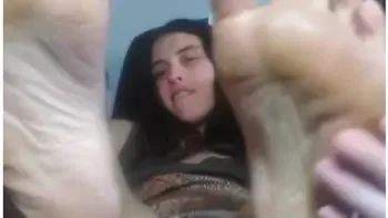 Camgirl Loves Her Big Feet Soles! She Touches Her Sexy Foot & Has So Much Pleasure She