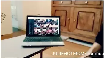 James Band And Julie Holly - Stepmother Surprises Her Stepson And Sucks His Cock In Front Of A Porn Movie