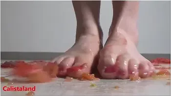 Several Tomatoes Are Crushed Under My Wonderful Bare Feet