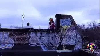 Fucking this gothic chick on the roof