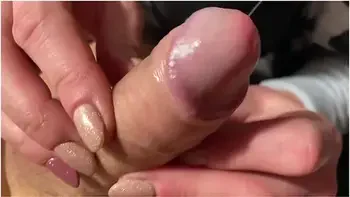 Red Lipstick Blow Job And Hand Post Cum Playing From Limp Dick To Hard And Cum