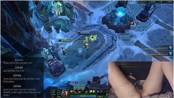 Girl Plays League Of Legends With Vibrator Slowly Massaging Her Clit With Gamer Girl