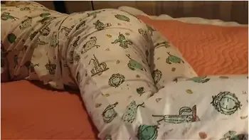 Cute Lazy Girl Wets Her Pyjamas Watching Tv Lying On Her Tummy!