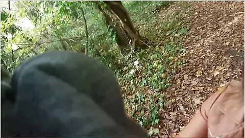 Public Doggystyle & Cum Gargle On Woodland Path