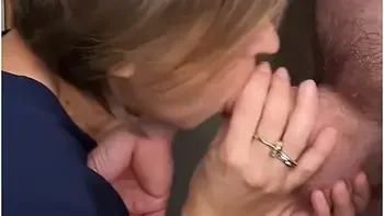 Milf With Lipstick. Suck A Big Cock And Swallow The Cum Greedily