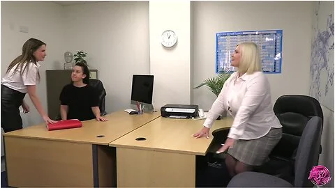 Office Lesbain Threesome With Lacey Starr And Kayleigh Davis