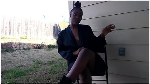 Sweetbutttasty Smoking And Fingering Herself In The Backyard!!!!!