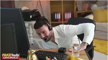 Busty Black Boss Catches Staff Fucking At A Call Center And Adds Cum To Her Coffee