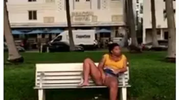Touching On Herself Outside On South Beach