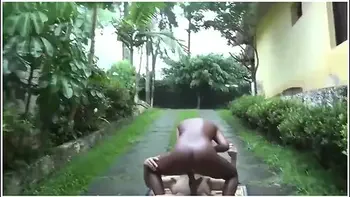 Slim Step daddy Fucks Black Milf Outdoor