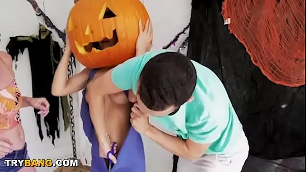 MILF Tia Cyrus Got Her Head Stuck In A Pumpkin. You Know What Happens Next! Hahaha