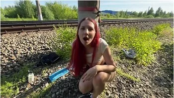 Submissive Wife Gets Spanked And Fisted At Public Subway Station