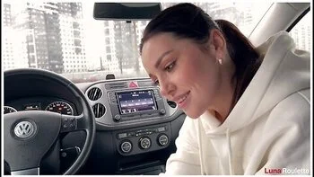 Hot Blowjob In The Parking Lot With Cum Swallowing With Luna Roulette