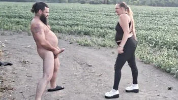 Amateur Femdom Ballbusting Outdoor - Miss JJ Chose Slave CBT & Cumshot