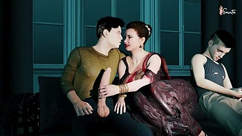 Desi Indian Stepmom Fucks Stepson's Friend in Bedroom - Hot MILF Seduction