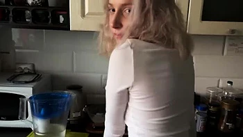 Busty Blonde Stepsister Bent Over Doggy Style - Big Ass Bouncing While Getting Fucked Hard