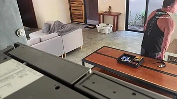 Nanny Cam Catches Hot Babysitter Giving Blowjob in Kitchen - Real Amateur Caught Naked