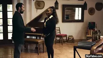 Curved black MILF Osa Lovely fucked by perverted guy after cock sucking