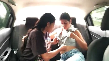 Kendy Maly & Dajann_jobs & Kary London - Hot Latina Trio Fuck in Car POV - Lesbian Sex Toy Action