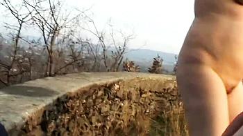 Real Italian Couple Outdoor Sex Game - Hairy Housewife Titty Fucking in Park