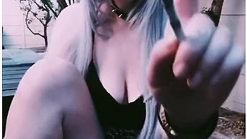 Horny Alternative Girl Smoker Shows Her Pussy (fetish)