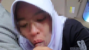 My Hijab Stepsister In Law Running Late, She Give Me A Car Bj For Helping Her - Minokiiko