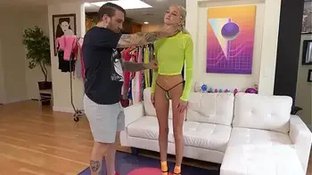 Skinny blonde sex doll Tallie Lorraine gets fucked hard by date