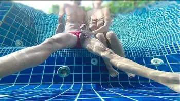 This Blonde Made Me Cum in a Public Pool!