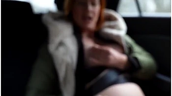 Slutty Ginger Tara Started Playing With Her Wet Pussy While Driving In A Back Seat