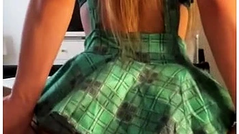 Naughty School Girl Takes A Big Cock In Her Ass Reverse Cowgirl