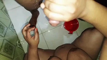 Desi Teen Girl Giving Blowjob in Hotel Bathroom - Big Tits and Big Ass