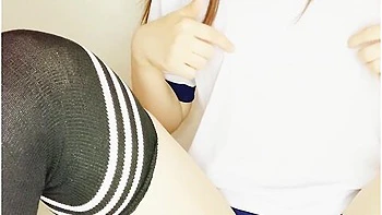 If You Masturbate Your Nipples In Knee High And Bloomers Gym Clothes, You Will Make A Funny Voice With Your Nipples