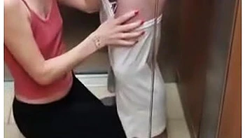 I Get Sucked In The Elevator And I Cum On Her Pretty Little Tits