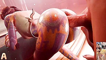 Bald Ass Cunt Eve Gets Bulging Pussy Fucked, Jules Gets Backshots From Behind