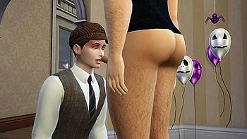 Car Toon In Spooky Sims Trailer - Hunk Fucks Stepbrother - 18 Year Old Twink - Cock Sucking - Halloween Sims