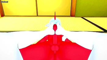 Giving Futanari Kneesocks Daemon From Panty And Stocking A Footjob! With Car Toon