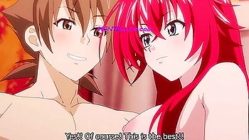Anime Girl In Dxd: Riass Explosive Christmas Blowjob Reward After She Appears Down The Chimneyhentai
