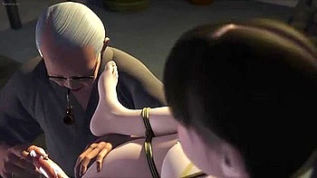 She is given a hand job with both hands and is given a blowjob in two holes at the same time.