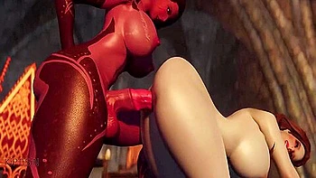 With Huge Horse Cock Stretches Dark Elfs Tight Hole 2