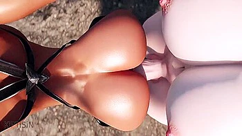 Curvy Futanari Milf Fucks Dark Futa With Her Huge Cock 1