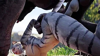 Huge Werewolf Fucks This Cute Catgirl With His Big Cock 2