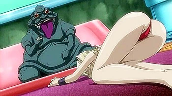 She is put up for auction, given a hand job and a blow job, and is bought by a monster.